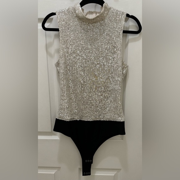 7 For All Mankind Sequin Bodysuit SIZE S Excellent condition - Picture 2 of 9